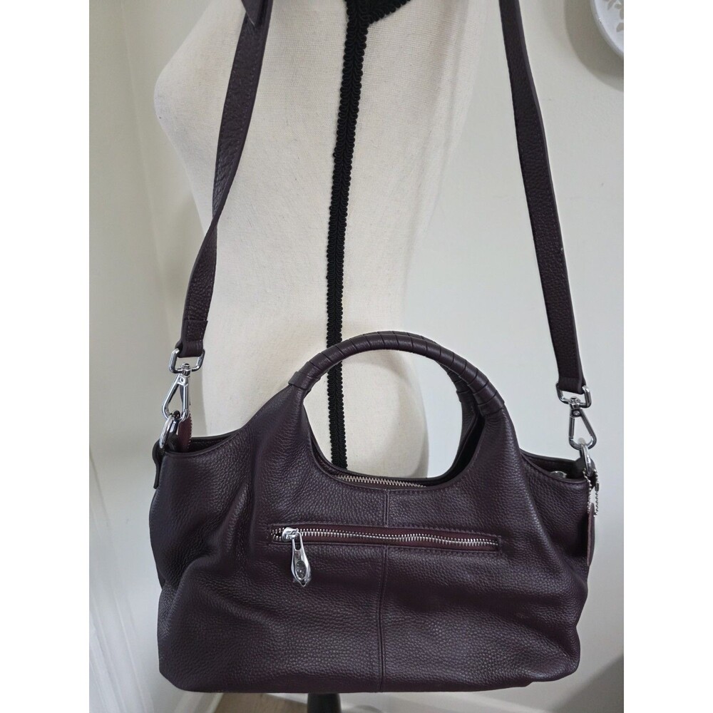 Unique ISWEE TopHandle Purse OMBRE 2Tone Pebble LEATHER Crossbody Strap Handbag